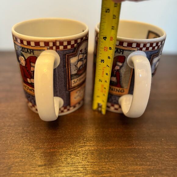Two Lang and Wise VTG Susan Winget Signboards Apothecary Coffee Mugs Cups 1998 - Picture 8 of 9